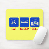 Eat Sleep Verkoop wissen Muismat (Met muis)