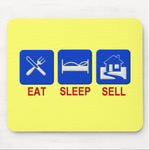 Eat Sleep Verkoop wissen Muismat