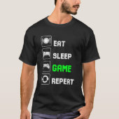 Eat Sleep Video Game Herhaal Gamer Gift Mannen Vro T-shirt (Voorkant)