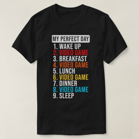 Eat Sleep Video Game Herhalen T-shirt (Design voorkant)