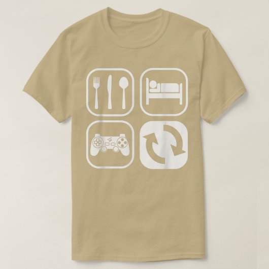 Eat Sleep Video Game Player Gaming Gamer PC herhal T-shirt (Design voorkant)