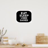 Eat Sleep Video Games Poster (Keuken)