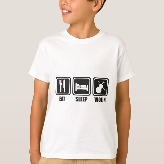 Eat Sleep Violin Herhalen T-shirt (Voorkant)