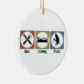 Eat Sleep Vissen forel Keramisch Ornament (Rechts)