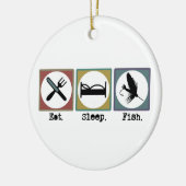 Eat Sleep Vissen forel Keramisch Ornament (Links)