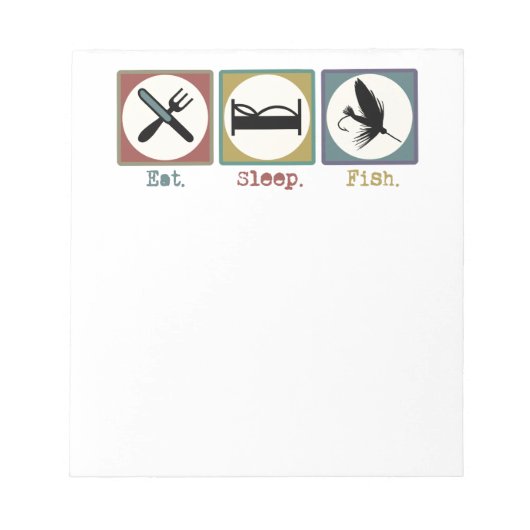 Eat Sleep Vissen forel Notitieblok (Voorkant)