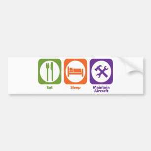 Eat Sleep Vliegtuig handhaven Bumpersticker