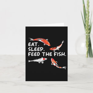 Eat Sleep voedt de vis Funny Koi Lover Koi Carp Kaart