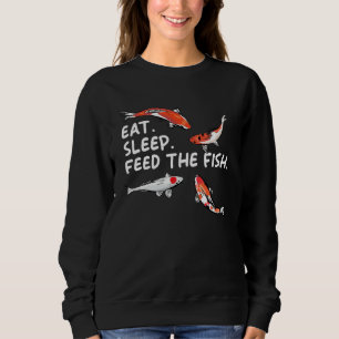 Eat Sleep voedt de vis Funny Koi Lover Koi Carp Trui