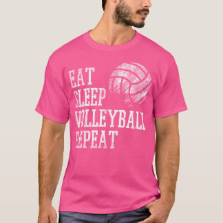 Eat Sleep Volleyball Herhaal Funny Player Mannen V T-shirt