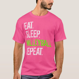 Eat Sleep Volleyball Herhaal Funny Volleyball T-shirt