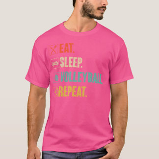 Eat Sleep Volleyball Herhaal volleybal T-shirt