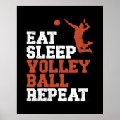 Eat Sleep Volleyball Herhaal volleyball Boy Gift Poster (Voorkant)