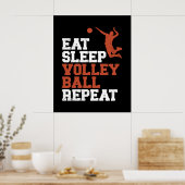 Eat Sleep Volleyball Herhaal volleyball Boy Gift Poster (Keuken)