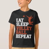 Eat Sleep Volleyball Herhaal volleyball Boy Gift T-shirt (Voorkant)