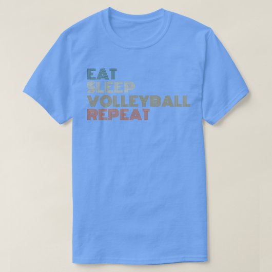 EAT SLEEP VOLLEYBALL HERHAAT   retro4 T-shirt (Design voorkant)