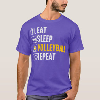 Eat Sleep Volleyball Herhalen T-shirt