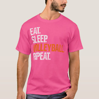 Eat Sleep Volleyball Herhalen T-shirt