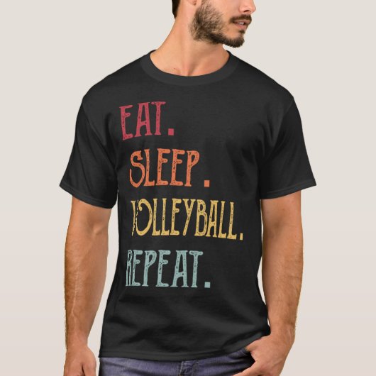 Eat Sleep Volleyball Herhalen T-shirt (Voorkant)