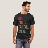 Eat Sleep Volleyball Herhalen T-shirt (Voorkant volledig)