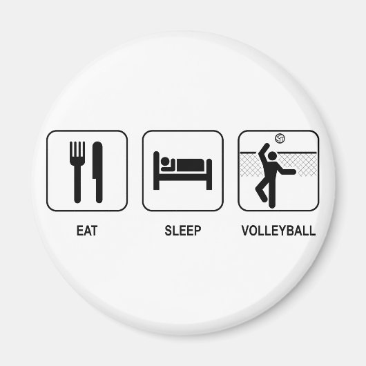 Eat Sleep Volleyball Magnet (Voorkant)