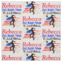 EAT SLEEP VOLLEYBALL USA GEPERSONALISEERDE STOF