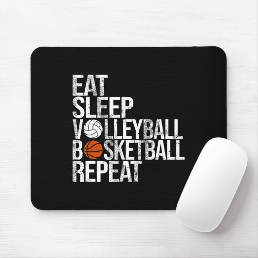 Eat Sleep Volleyll Sketll Repeat Funny Ll  Muismat (Met muis)