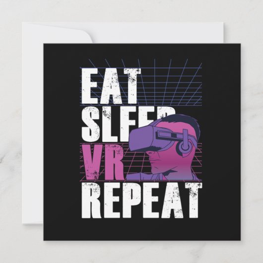 Eat Sleep VR Gamer herhalen Virtuele realiteit G Kaart (Voorkant)