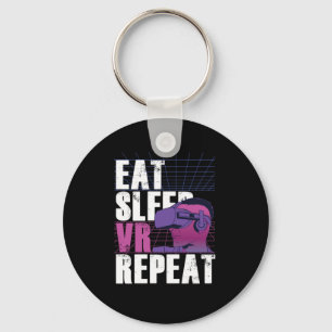 Eat Sleep VR Gamer herhalen Virtuele realiteit G Sleutelhanger