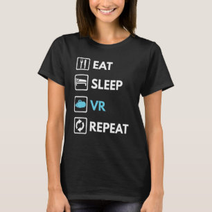 Eat Sleep VR Herhaal Grappige VR Gamer Boy VR Atle T-shirt