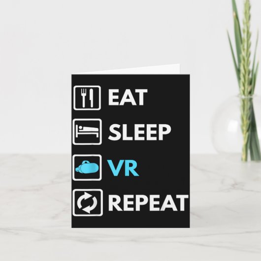 Eat Sleep Vr Repeat Funny Vr Gamer Boy Vr Athlete Kaart (Voorkant)