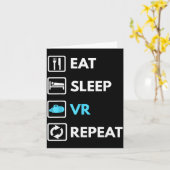 Eat Sleep Vr Repeat Funny Vr Gamer Boy Vr Athlete Kaart (Gele Bloem)