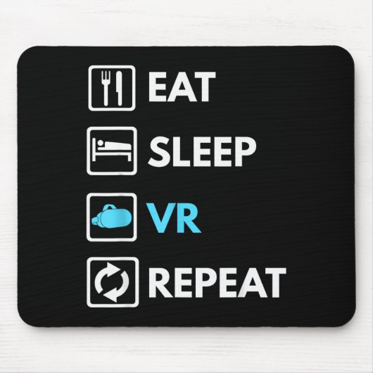 Eat Sleep Vr Repeat Funny Vr Gamer Boy Vr Athlete  Muismat (Voorkant)
