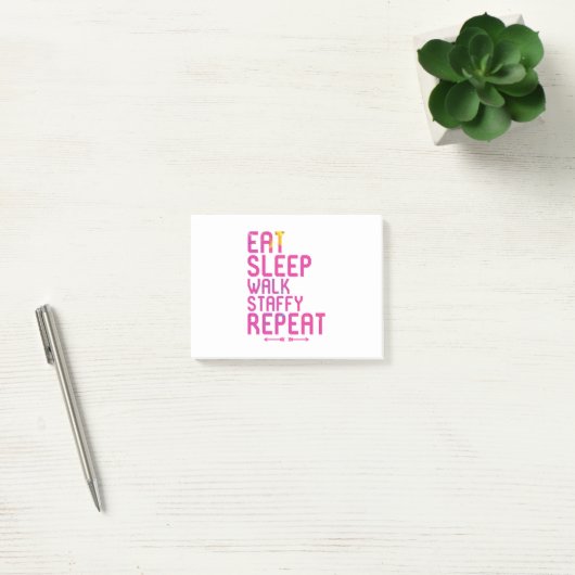 Eat Sleep Walk Staffy Herhaal Terrier Post-it® Notes (Kantoor)