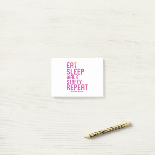 Eat Sleep Walk Staffy Herhaal Terrier Post-it® Notes (Op bureau)