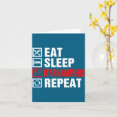Eat Sleep Warhammers Repeat For Men Women Boys Kid Kaart (Gele Bloem)