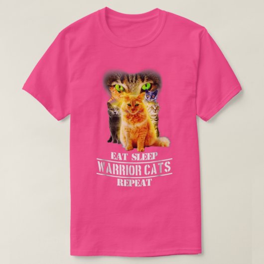 Eat Sleep Warrior Cats Herhalen Funny Cat Lover T  T-shirt (Design voorkant)