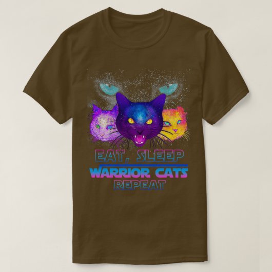 Eat Sleep Warrior Cats Herhalen Funny T-shirt (Design voorkant)