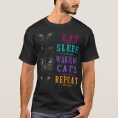 Eat Sleep Warrior Cats Herhalen TShirt (Voorkant)