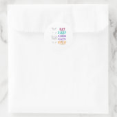 Eat Sleep Warrior Cats Herhalen TShirt Ronde Sticker (Tas)