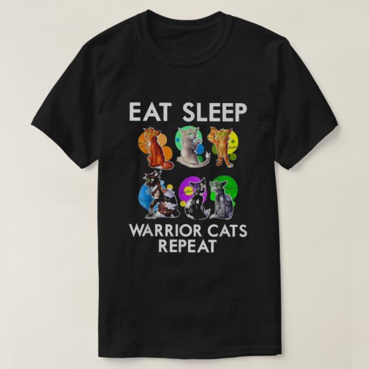 Eat Sleep Warrior Cats T-shirt (Design voorkant)