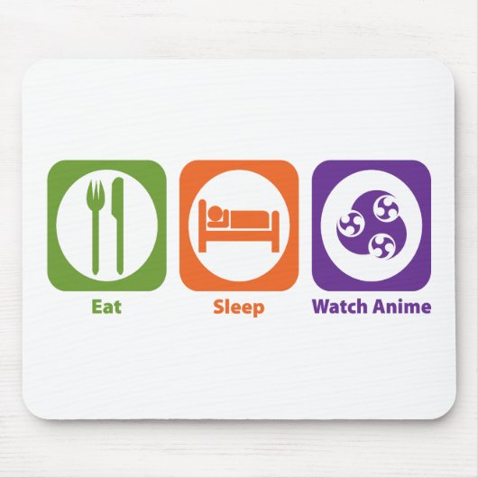 Eat Sleep Watch Anime Muismat (Voorkant)