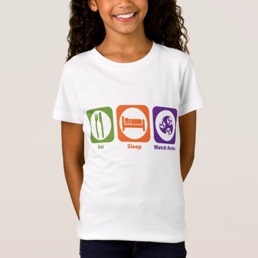 Eat Sleep Watch Anime T-shirt (Voorkant)