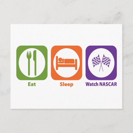 Eat Sleep Watch NASCAR Briefkaart (Voorkant)