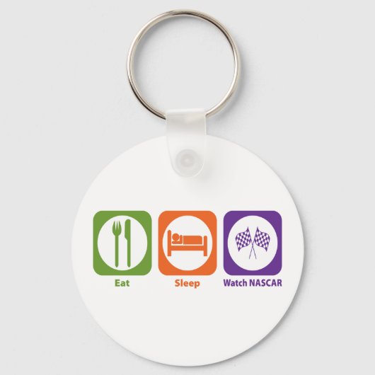 Eat Sleep Watch NASCAR Sleutelhanger (Voorkant)