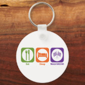 Eat Sleep Watch NASCAR Sleutelhanger (Voorkant)
