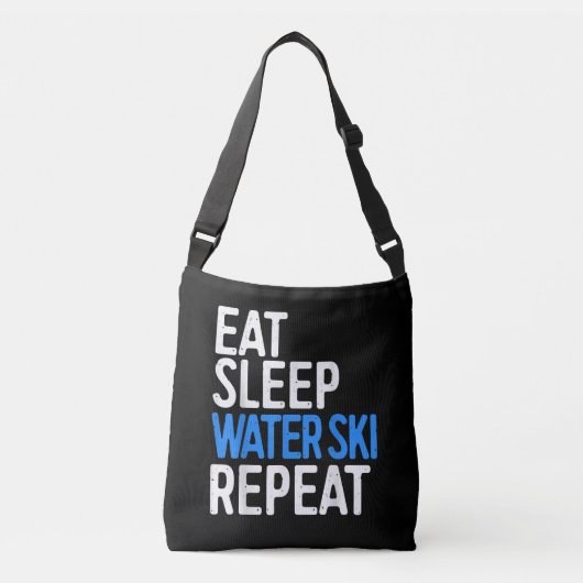 Eat Sleep Water Ski Herhaal Schuif Crossbody Tas (Voorkant)