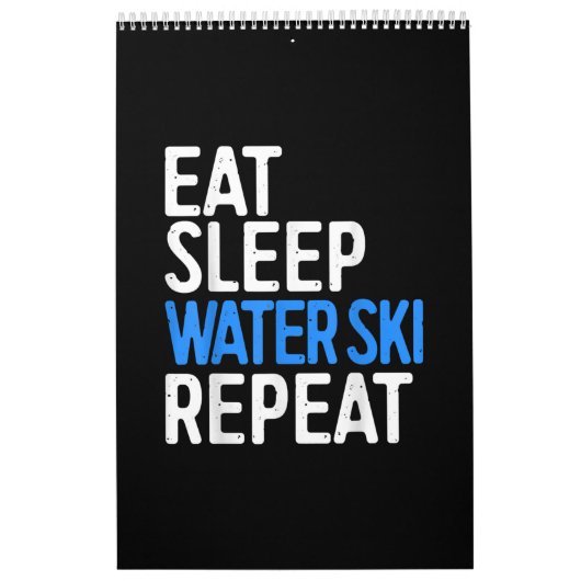 Eat Sleep Water Ski Herhaal Schuif Kalender (Hoes)