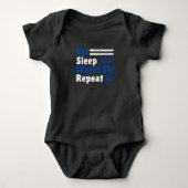 Eat Sleep Water Ski Herhalen Romper (Voorkant)