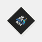 Eat Sleep Water Ski Repeat Water Skiing Skier Servet (Hoek)